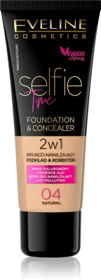Eveline Cosmetics Selfie Time - Тональная основа: подкладка и корректор 2 в 1, 30 мл, оттенок 04 Natural