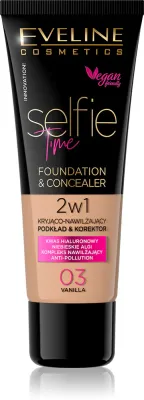 Eveline Cosmetics Selfie Time - Тональная основа: подкладка и корректор 2 в 1, 30 мл, оттенок 03 Vanilla