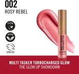 Rimmel Multi-Tasker Turbocharged Glow - Жидкий хайлайтер для лица, 10 мл, оттенок 002 Rosy Rebel — фото 2
