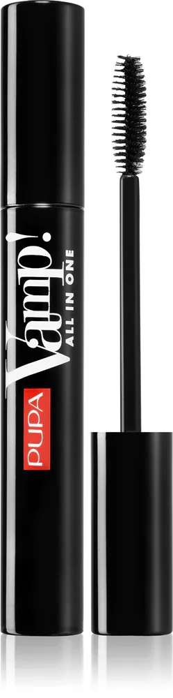 PUPA Milano Vamp! All In One - Тушь для ресниц, добавляющая объем, удлиняющая и разделяющая ресницы, 9 мл, оттенок 101 Black
