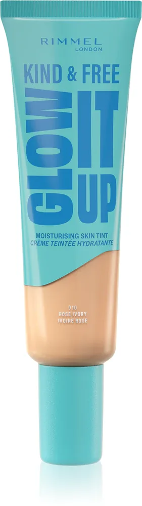 Rimmel Kind & Free Glow It Up - Легкое увлажняющее тональное средство, 30 мл, оттенок 010 Rose Ivory