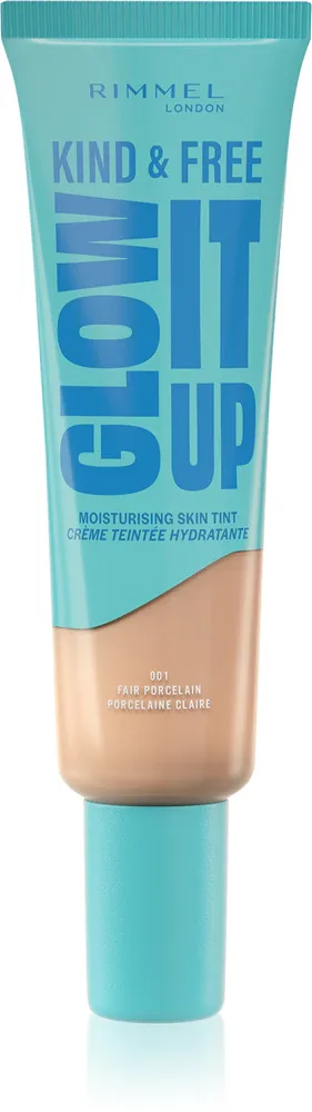 Rimmel Kind & Free Glow It Up - Легкое увлажняющее тональное средство, 30 мл, оттенок 001 Fair Porcelain