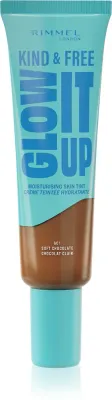 Rimmel Kind & Free Glow It Up - Легкое увлажняющее тональное средство, 30 мл, оттенок 601 Soft Chocolate