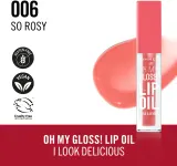 Rimmel Oh My Gloss! Lip Oil - Блеск для губ с увлажняющим действием, 4.5 мл, оттенок 006 So Rosy — фото 3
