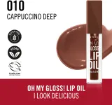 Rimmel Oh My Gloss! Lip Oil - Блеск для губ с увлажняющим действием, 4.5 мл, оттенок 010 Cappuccino Deep — фото 3