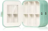 Шкатулка для украшений Notino Classy Collection Jewellery box двухъярусная, на молнии, 10,8 × 6,5 × 8,8 см Green — фото 4