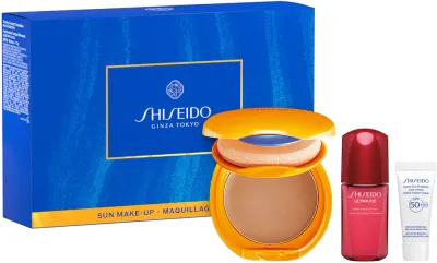 Shiseido Expert Sun Protector Tanning Compact Foundation SPF10 - Подарочный набор оттенка Бронза