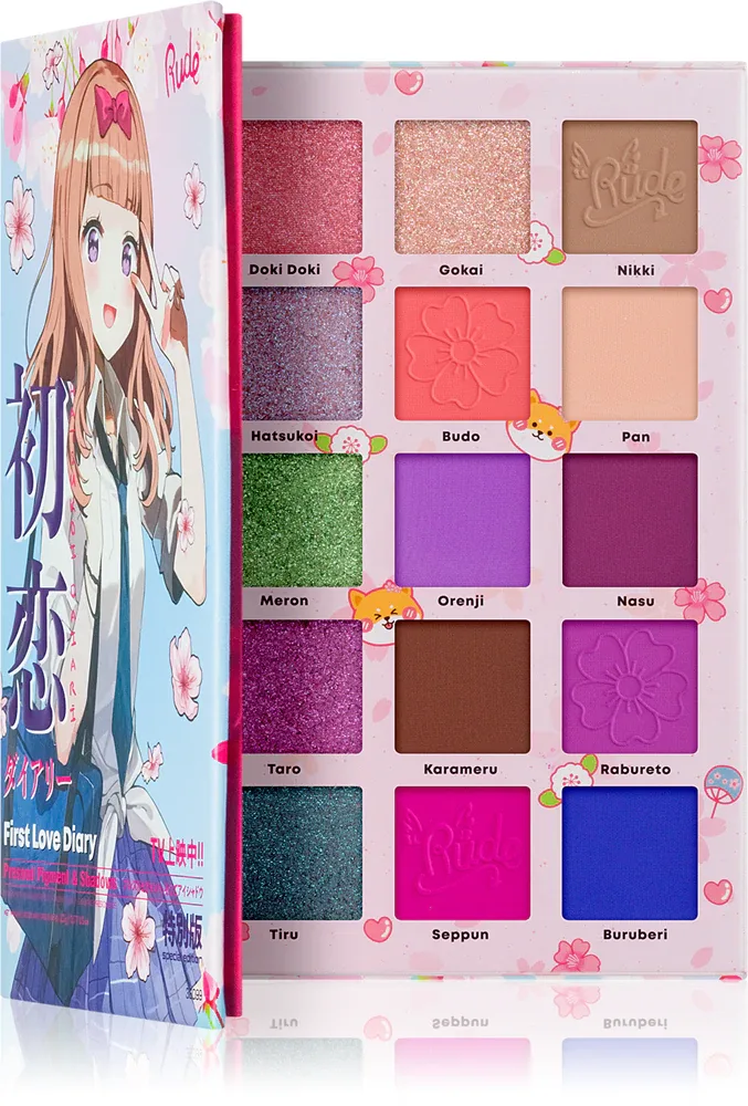 Rude Cosmetics Manga Collection Pigments & Shadows Palette - Палетка теней для век: палетка сеней до повек, 22 г, оттенок First Love Diary