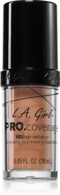 L.A. Girl Cosmetics PRO. Coverage - Светлый тональный флюид, 28 мл, оттенок Nude Beige