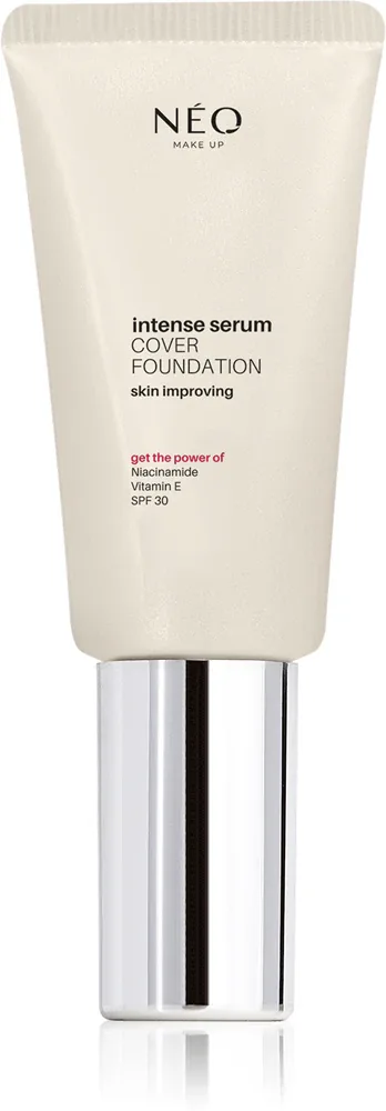 NEO MAKE UP Intense Serum Cover Foundation - Тональная основа с SPF 30 для естественного вида, 30 мл, оттенок 00 Alabaster