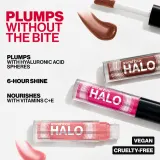 Smashbox Halo Plump + Glow Lip Gloss - Увлажняющий блеск для губ, оптически увеличивающий объем, 4.6 мл, оттенок Aura — фото 5