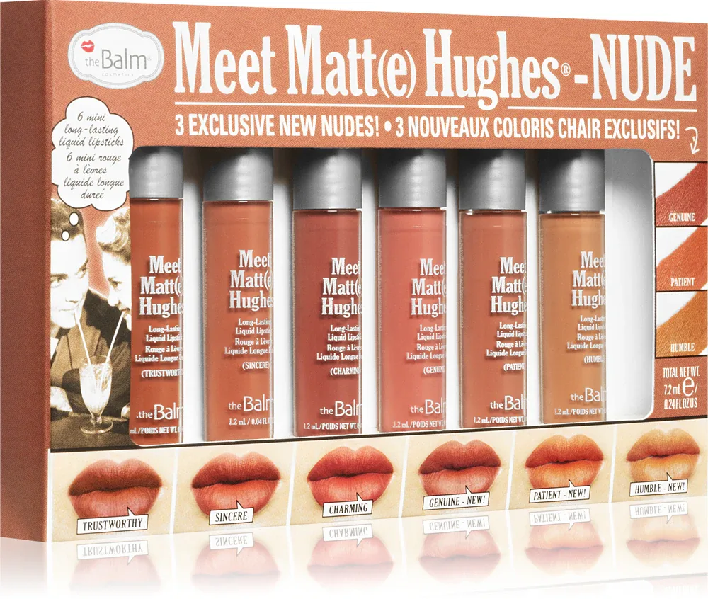 theBalm Meet Matt(e) Hughes Mini Kit - Набор помад в жидкой текстуре, 6 мл