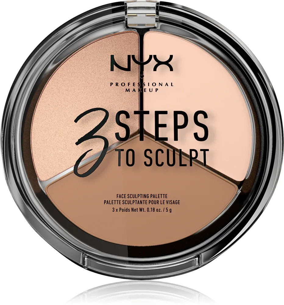 NYX Professional Makeup 3 Steps To Sculpt - Палетка для контурирования лица, 15 г, оттенок 01 Fair