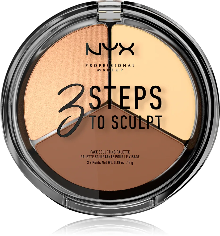 NYX Professional Makeup 3 Steps To Sculpt - Палетка для контурирования лица, 15 г, оттенок 02 Light