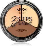 NYX Professional Makeup 3 Steps To Sculpt - Палетка для контурирования лица, 15 г, оттенок 02 Light — фото 1