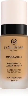 Collistar Impeccabile Long Wear Foundation - Тональная основа: травялый подклад, 30 мл, оттенок SPF 15 4G Golden Sand
