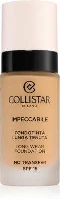 Collistar Impeccabile Long Wear Foundation - Тональная основа: травялый подклад, 30 мл, оттенок SPF 15 3G Golden Natural