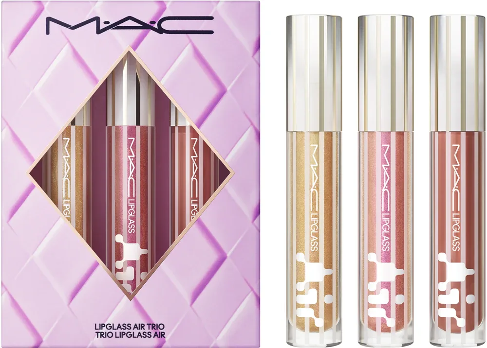 MAC Cosmetics Holiday Gloss Enthusiast Lipglass Air Trio - Подарочный набор для губ, 1 шт
