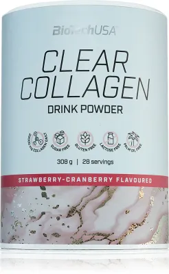 Напиток с коллагеном BioTechUSA Clear Collagen в порошке, со вкусом клубники, 308 г вкус Strawberry & Cranberry
