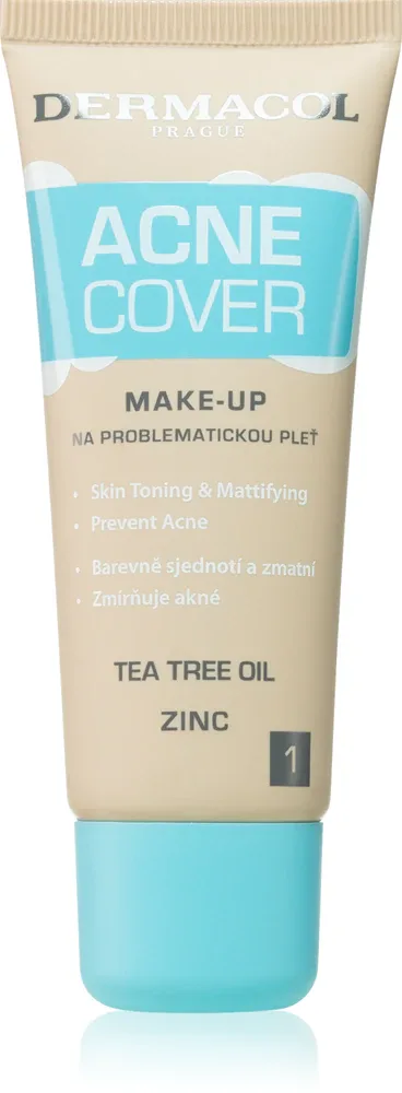 Dermacol Acne Cover - Тональная основа с маслом чайного дерева, 30 мл, оттенок No.1