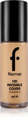 flormar HD Invisible Cover Foundation - Легкое тональное средство с эффектом сияния SPF 30, 30 мл