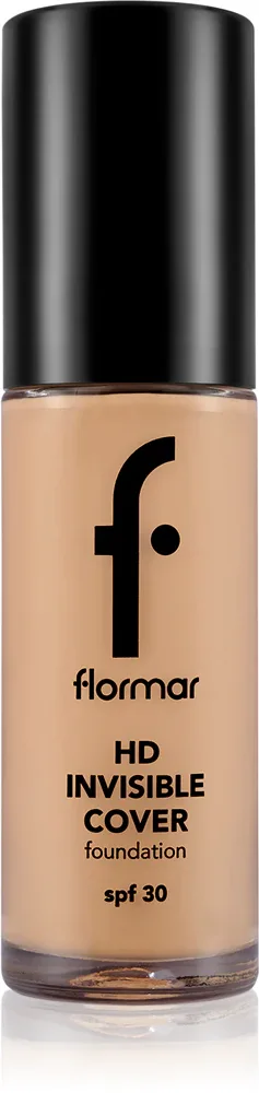 flormar HD Invisible Cover Foundation - Легкое тональное средство с эффектом сияния SPF 30, 30 мл, оттенок 090 Golden Natural