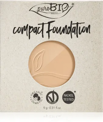 puroBIO Cosmetics Compact Foundation - Компактное порошковое тональное основание сменный картридж SPF 10, 9 г
