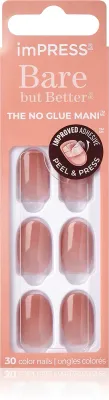KISS imPRESS Bare but Better - Самоклеящиеся искусственные ногти, 30 шт
