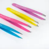 Набор пинцетов Brushworks Tweezer Set Neon для бровей, с точным захватом, 4 шт — фото 3