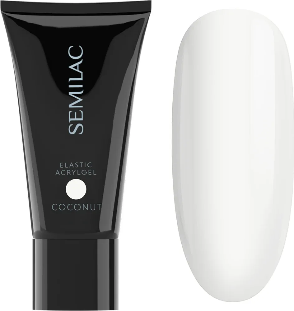 Гель для моделирования ногтей Semilac Acrylgel Elastic White Cream белый, для лампы UV, 30 г, оттенок Coconut