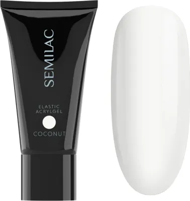 Гель для моделирования ногтей Semilac Acrylgel Elastic White Cream белый, для лампы UV, 30 г, оттенок Coconut