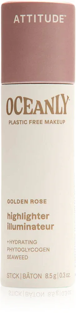 Attitude Oceanly Plastic Free Makeup - Розовый кремовый хайлайтер в стике, 8.5 г, оттенок Golden Rose