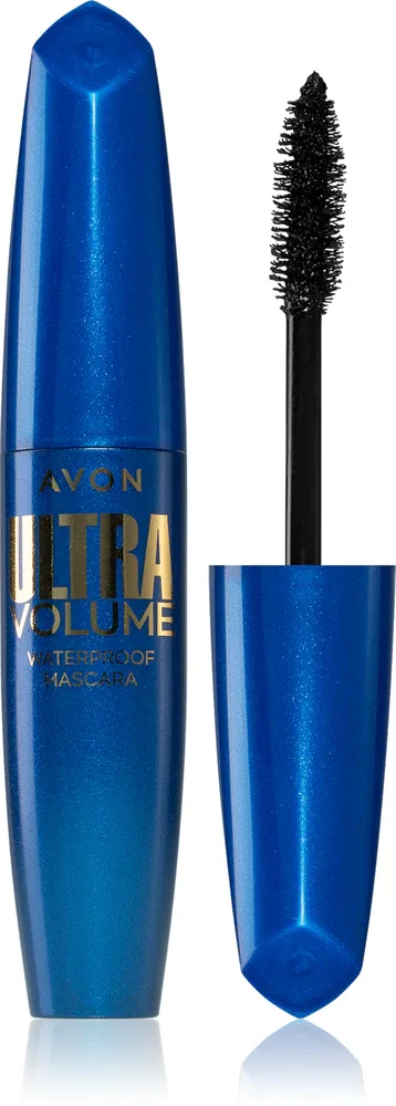 Avon Ultra Volume - Водостойкая тушь для ресниц, придающая изгиб и объем, 10 мл, оттенок Blackest Black