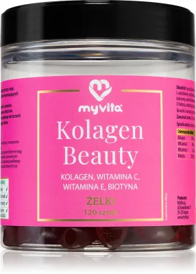 Мармелад жевательный MyVita Naturalne Zelki Kolagen Beauty с коллагеном, для волос, кожи и ногтей, 120 шт