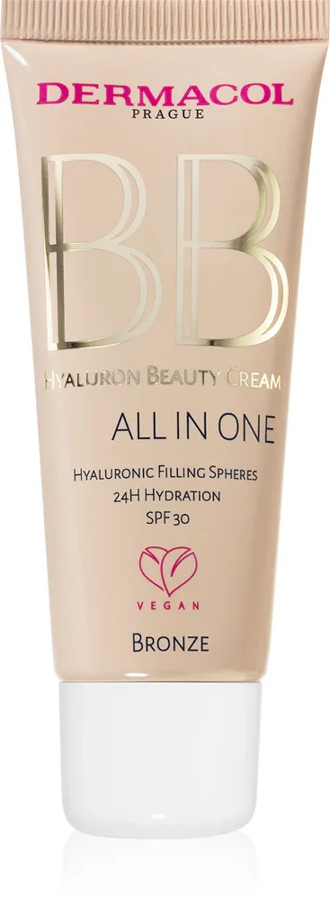 Dermacol Hyaluron Beauty Cream - Увлажняющий крем BB SPF 30, 30 мл, оттенок No. 2 Bronze