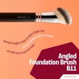 BrushArt Professional B11 Angled foundation brush - Кисть для макияжа B11, 1 шт — фото 3