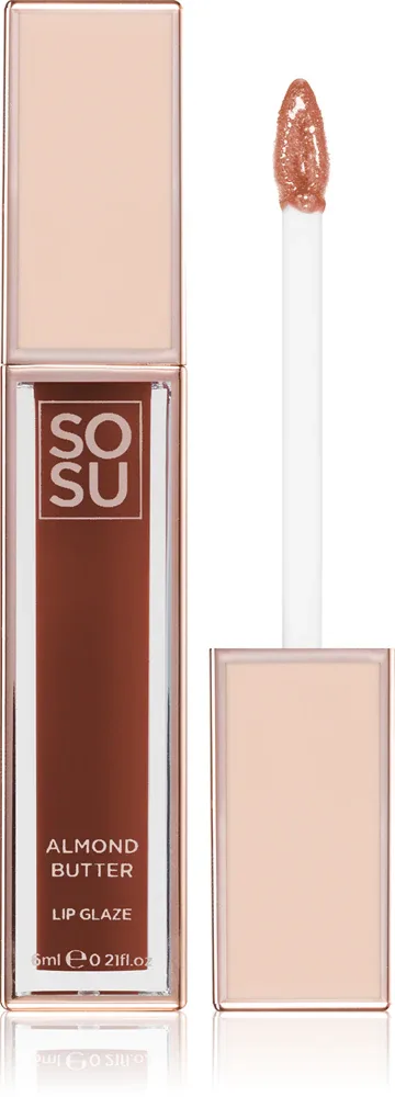 SOSU Cosmetics Satin Lip Glaze - Увлажняющий блеск для губ, 6 мл, оттенок Almond Butter