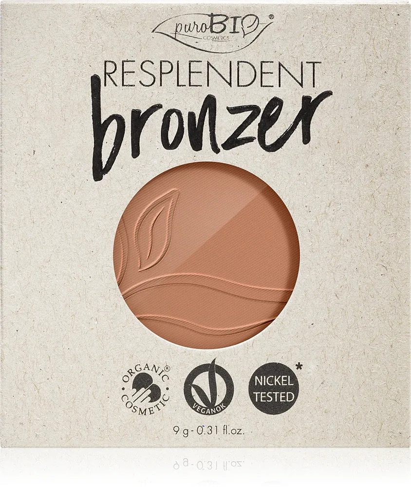 Бронзер для лица puroBIO Cosmetics Resplendent матовый, сменный блок, 9 г, оттенок 05 Warm Brown