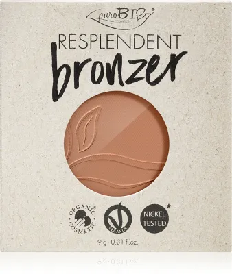Бронзер для лица puroBIO Cosmetics Resplendent матовый, сменный блок, 9 г, оттенок 05 Warm Brown