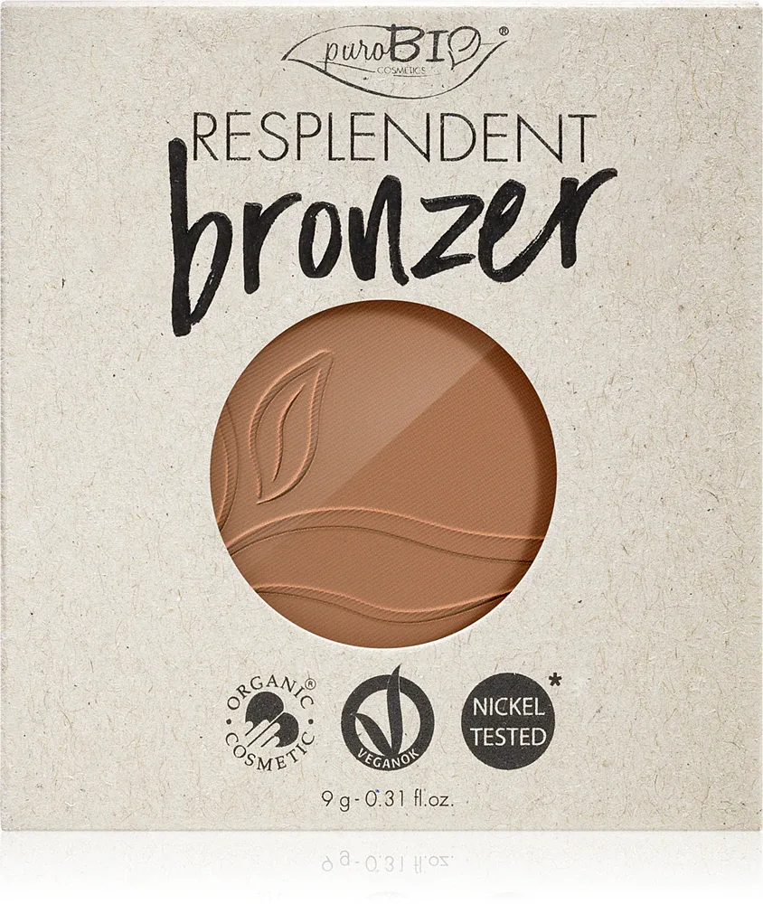 Бронзер для лица puroBIO Cosmetics Resplendent матовый, сменный блок, 9 г, оттенок 01 Pale Brown
