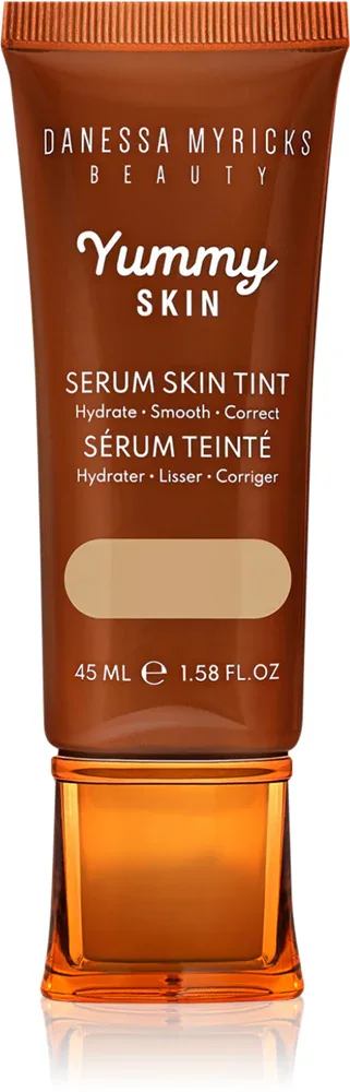 Danessa Myricks Beauty Yummy Skin Serum Skin Tint - Увлажняющая основа с эффектом выравнивания, 45 мл, оттенок 4.5 - Light To Medium With Warm Undertones