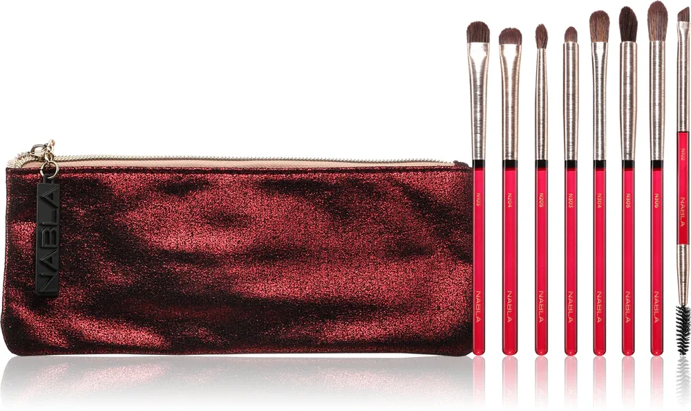 NABLA Cosmetics Ruby - Набор кистей для макияжа глаз с чехлом