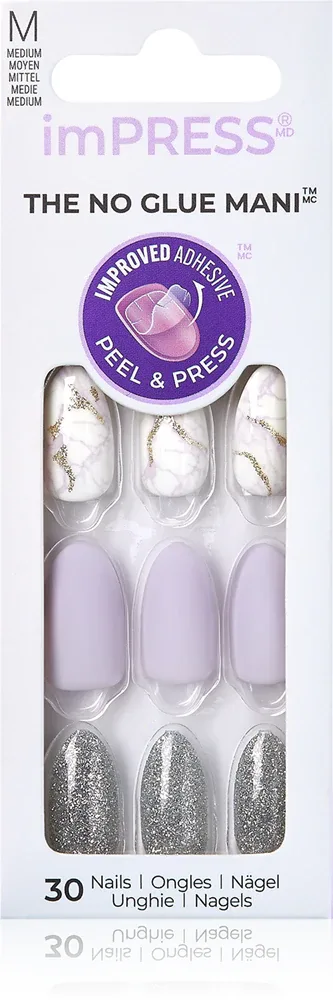 KISS imPRESS The No Glue Mani Medium - Самоклеящиеся искусственные ногти Climb Up, 30 шт