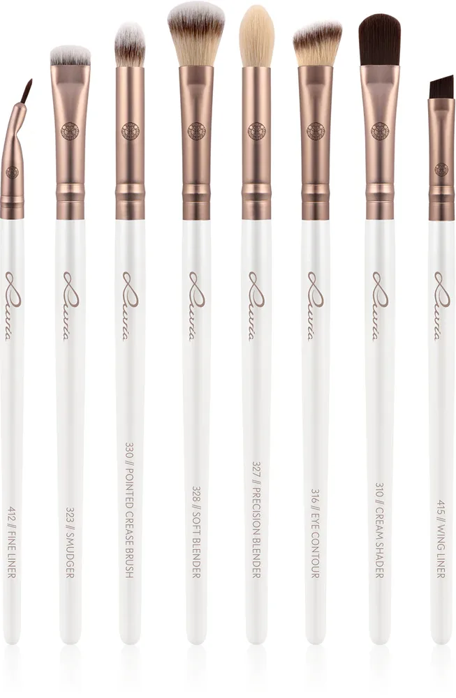 Luvia Cosmetics Prime Vegan All Eye Want - Набор кистей для глаз Pearl White, 9 шт