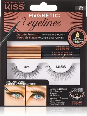 Накладные ресницы KISS Magnetic Eyeliner Eyelash Kit магнитные, с подводкой в наборе, оттенок 01 Lure