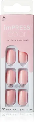 Накладные ногти KISS imPRESS Color Short самоклеящиеся, с эффектом гелевых ногтей, 30 шт Pick Me Pink