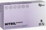 Перчатки нитриловые Espeon Nitril Sparkle Pearlescent Violet защитные, перламутровые фиолетовые, 2 × 50 шт — фото 1