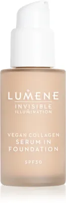 Lumene Invisible Illumination Vegan Collagen Serum in Foundation - Легкий питательный тональный крем, 30 мл, оттенок SPF 30 1.5