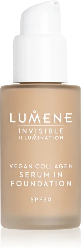Lumene Invisible Illumination Vegan Collagen Serum in Foundation - Легкий питательный тональный крем, 30 мл, оттенок SPF 30 4