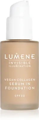 Lumene Invisible Illumination Vegan Collagen Serum in Foundation - Легкий питательный тональный крем, 30 мл, оттенок SPF 30 4